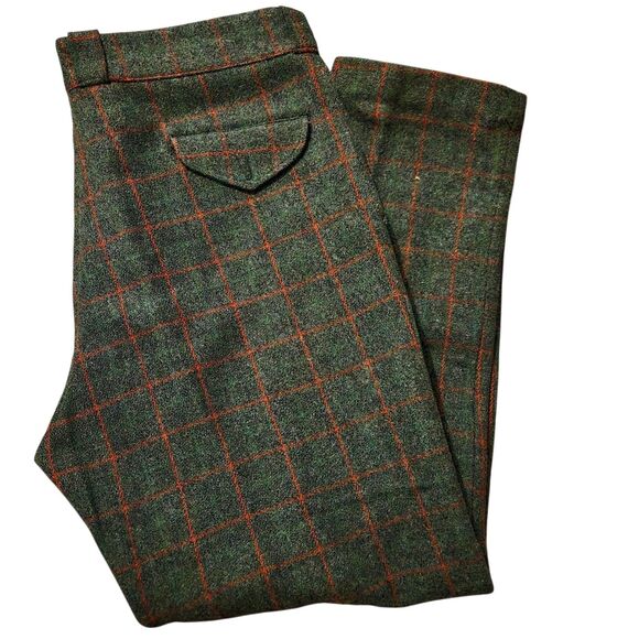 Vintage Johnson Woolen Mills 40/32 Windowpane Plaid Pants Hunting Heavy Camping - Picture 1 of 10